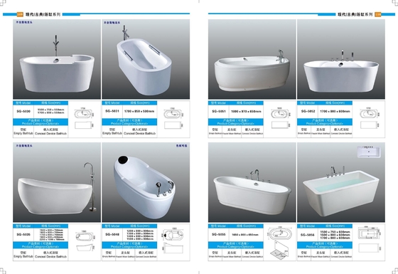 Contemporary Bathroom Tubs Soaking Bath Tub 1500mm-2200mm Length