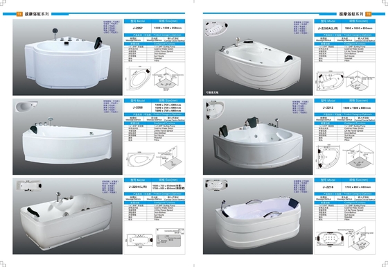 Antibacterial Rectangular Freestanding Tub Wall Mounted Bathtub With 6 Air Bubble Jets