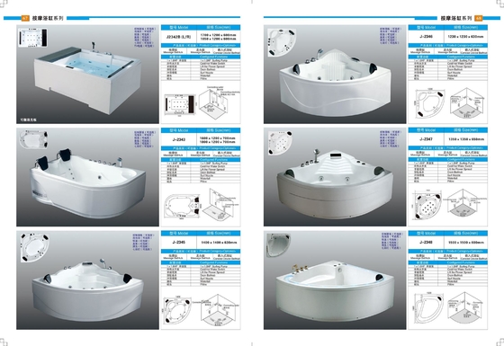Antibacterial Rectangular Freestanding Tub Wall Mounted Bathtub With 6 Air Bubble Jets