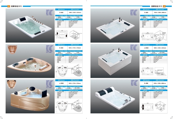 Antibacterial Rectangular Freestanding Tub Wall Mounted Bathtub With 6 Air Bubble Jets