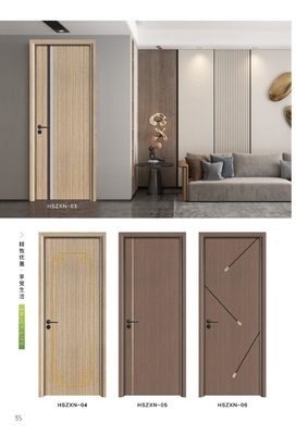 Customizable Eco Friendly Solid WPC Door With Wood Grain Veneer Anti Termite
