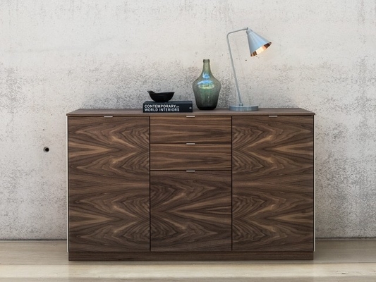 Premium Modern Indoor Furniture  Brown Wood Cabinet OEM / ODM Available