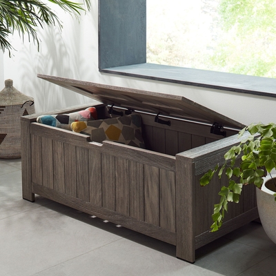 High Durability Portside Outdoor Storage Trunk Stylish Black White And Grey