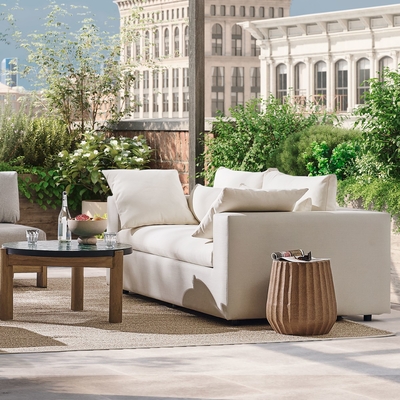 No Assembly Required Modern Patio Furniture Black Sleek Durable  Garden Lounge Sofa