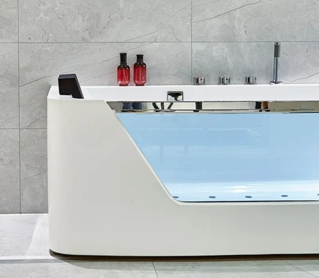 Rectangular Bubble Massage Bathtub Freestanding Massage Bathtub 1700mm 1800mm Length