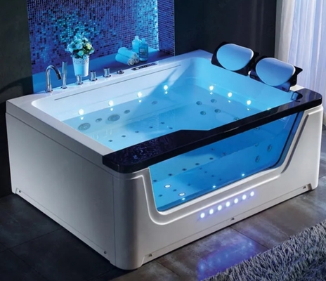 Rectangular Embedded Bathtub Jacuzzi Massage Bathtub Sleek Design  Customised