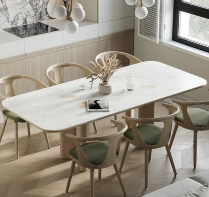 Modern Wood And Metal Furniture Dining Table And Chairs Multi Functional Customized