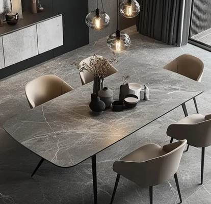 Modern Wood And Metal Furniture Dining Table And Chairs Multi Functional Customized
