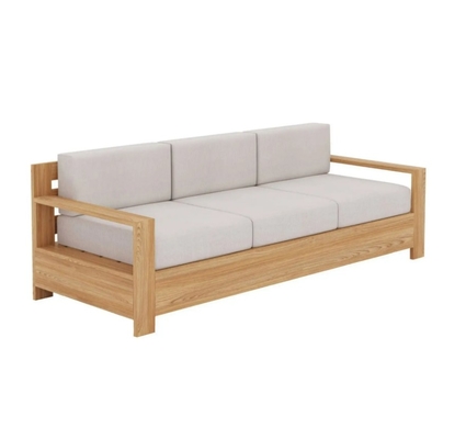 Comfortable Wood Patio Furniture Set Wood Outdoor Sectional Weather Resistance