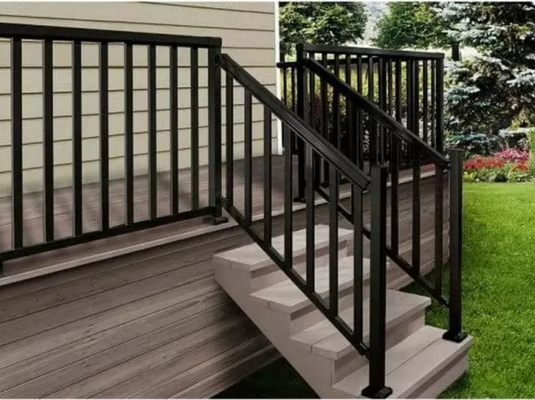 Customization Polished Glass Steel Staircase Railing For Contemporary Spaces