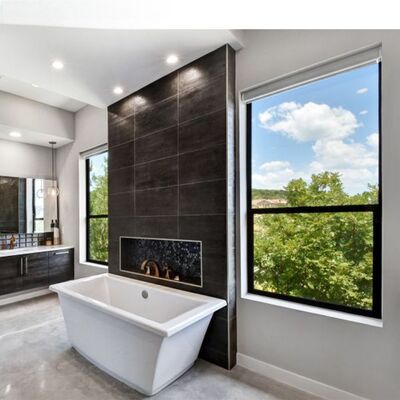 Traditional Design Modern Aluminum Window with Push Opening Pattern and Roller Blind for 15 Years Durability