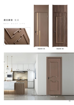 Modern Swing Interior WPC Door With Customized PVC Film 2500mm*1100mm