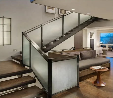 Indoor Outdoor Stainless Steel Railing With Tempered Glass Easy To Clean Sleek Look