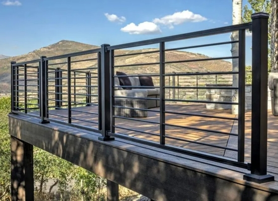Customization Polished Glass Steel Staircase Railing For Contemporary Spaces
