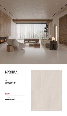 Glazed Ceramic Tiles Vintage Design Style Heat Insulation Firebrick Low Water Absorption 750*1500 Floor Specification