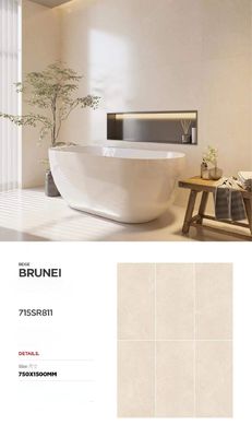 Glazed Ceramic Tiles Vintage Design Style Heat Insulation Firebrick Low Water Absorption 750*1500 Floor Specification