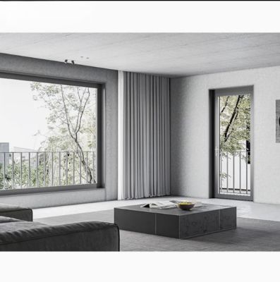 Customized Color Modern Aluminum Sliding Window with Acrylic Material and Roller Blind Curtain Type